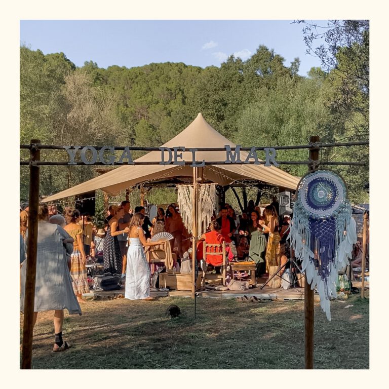 Spiritual festival in Mallorca in lush and sunny landscape